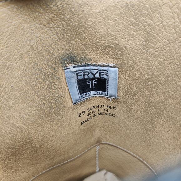 Frye Melissa Black Smooth Leather Knee High Button Back Zip Riding Boots 8 - Picture 6 of 15